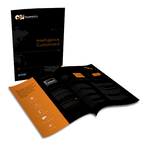 Image of the OBI Telematics brochure, design by Charlotte Clark